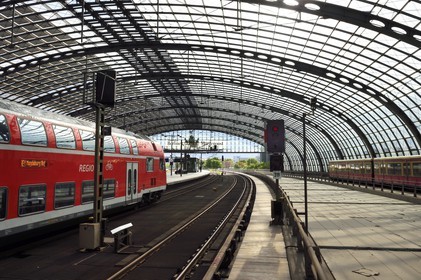 Allemagne, Berlin, Hauptbahnhof, la gare principale Hauptbahnhof conçue par l'architecte Meinhard von Gerkan