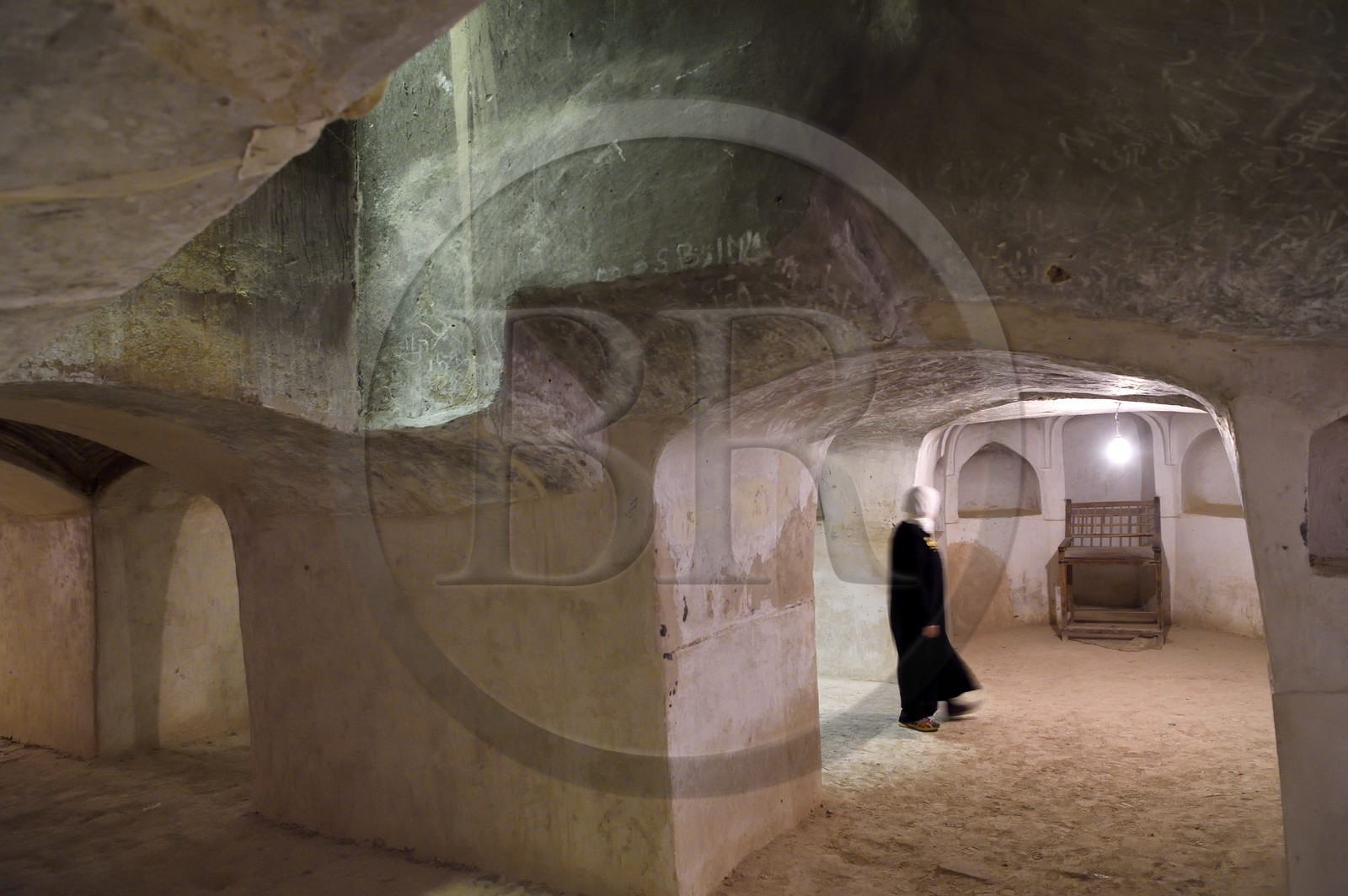 Iran, Province d'Ispahan, désert du Dasht-e Kavir, ville de Nain ou Na'in, la mosquée Jameh de style Khorasani est l'une des plus anciennes (9ème siècle) en Iran et encore en activité aujourd'hui, salle de prière souterraine, ancien lieu de culte zoroastrien Iran, Province d'Ispahan, désert du Dasht-e Kavir, ville de Nain ou Na'in, la mosquée Jameh de style Khorasani est l'une des plus anciennes (9ème siècle) en Iran et encore en activité aujourd'hui, salle de prière souterraine, ancien lieu de culte zoroastrien