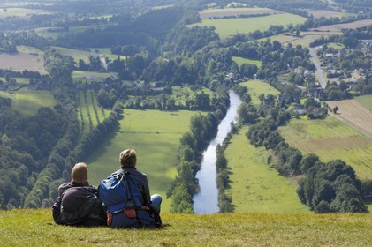 France, Calvados, Suisse normande (Norman Switzerland), Clecy, the Orne river valley seen from the Road of the Crests