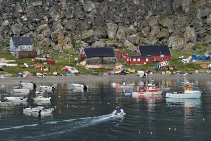Greenland, west coast, Baffin bay, the small village of Ukkusissat in Uummannaq fjord