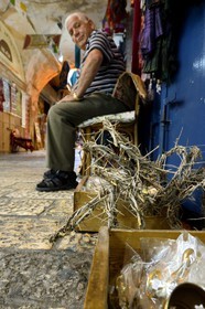 Israel, Jerusalem, holy city, the old town listed as World Heritage by UNESCO, Christian Quarter, souvenir shop and christian religious products