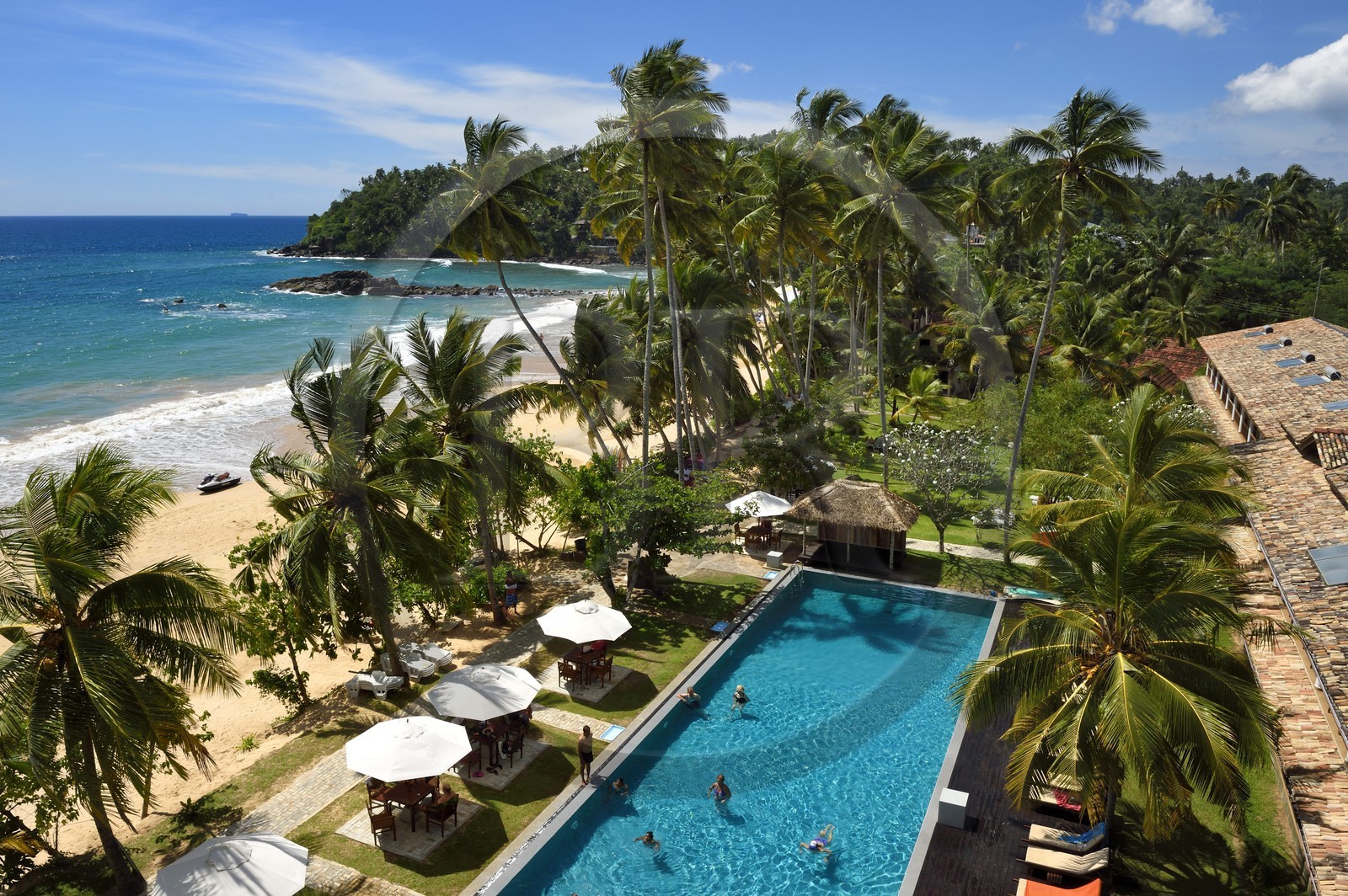 Sri Lanka, Province du Sud, Weligama, plage de Mirissa, Paradise Beach Club hotel Sri Lanka, Province du Sud, Weligama, plage de Mirissa, Paradise Beach Club hotel