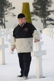 France, Calvados, Colleville sur Mer, the Normandy Landings Beach, Omaha Beach, Daniel L.Neese superintendent of the American cemetery