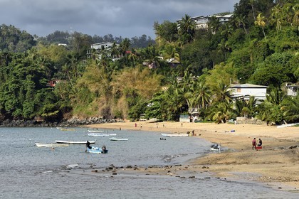 France, Mayotte island (French overseas department), Grande-Terre, Sada, fishermen on the beach