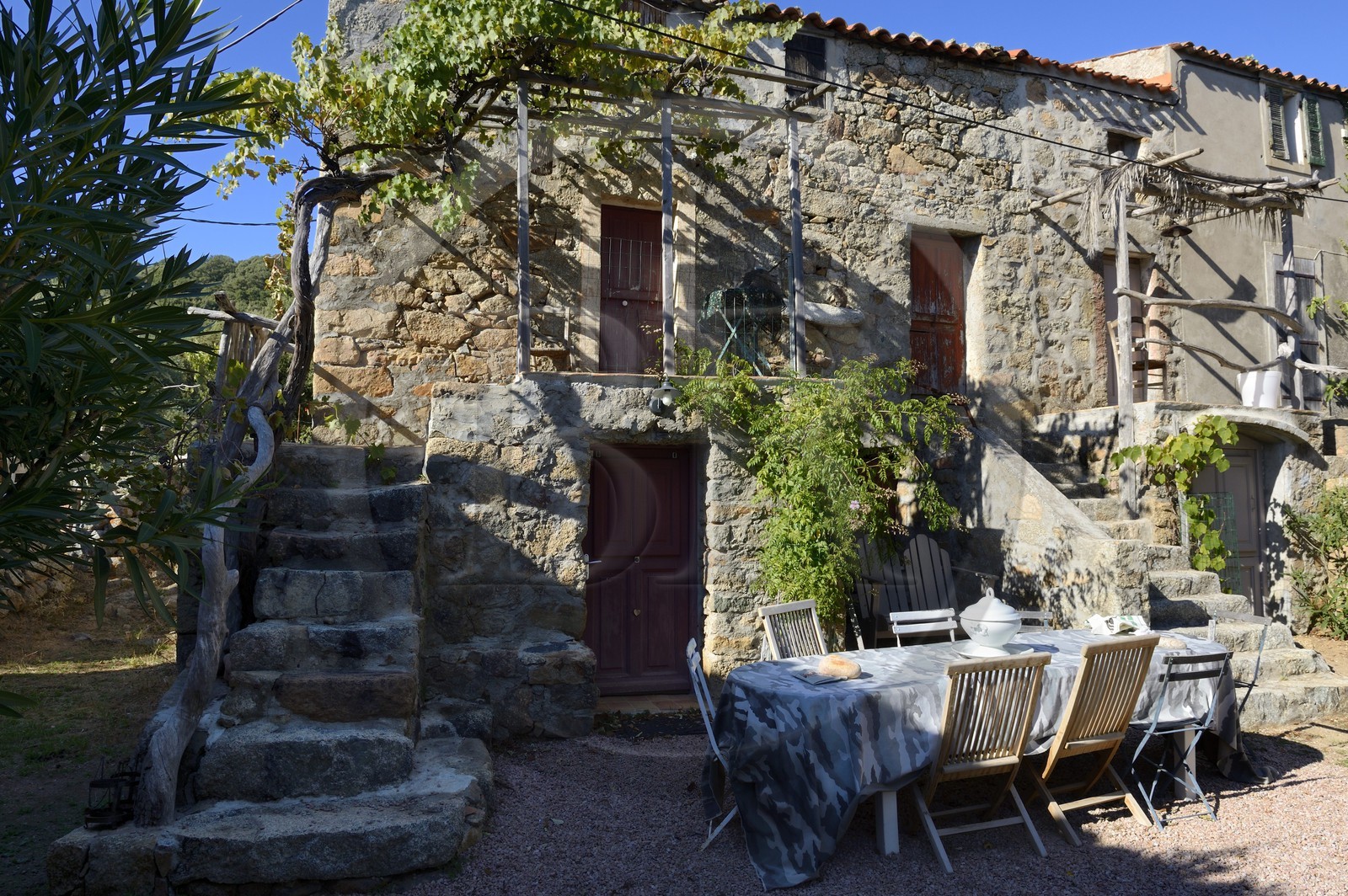 France, Corse du Sud, Cargese region, former farmhouse at Rondulinu