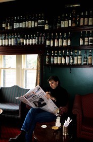 United Kingdom, Scotland, Moray, Craigellachie, Craigellachie Hotel Bar and its famous pure malt whisky collection (over 400 bottles)