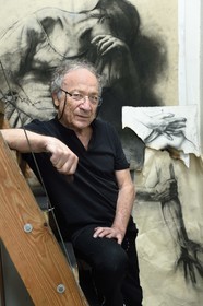 France, Ivry sur Seine, the artist Ernest Pignon-Ernest in his studio