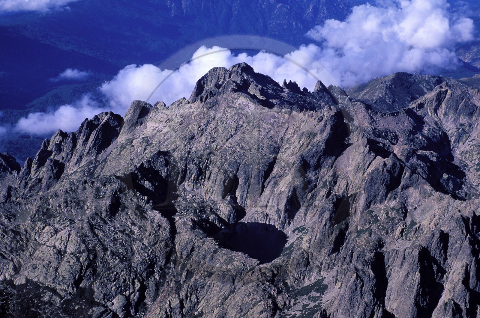 France, Haute Corse, lake of Capitello (1930 meters) (aerial view)