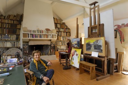 France, Manche, Cotentin, La Hague, Omonville la Petite, home of stage designer and artist Alexandre Trauner, portrait of his wife Nane Trauner