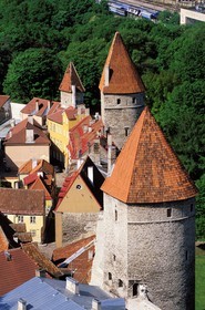 Estonie (Pays Baltes), région de Harju, Tallinn, capitale européenne de la culture 2011, les remparts de la vieille ville (ville basse)