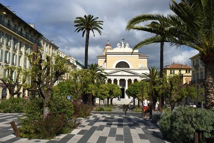 France, Alpes-Maritimes (06), Nice, la Promenade du Paillon, église Notre-Dame-des-Graces dite aussi église du Vœu