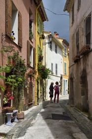 France, Var, Massif des Maures, Collobrières, place pasteur, alley of the old village