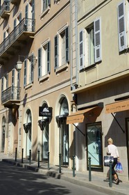 France, Corse du Sud, Ajaccio, computer hardware shop called NapStore referring to Apple and Napoleon rue Sergent Casalonga