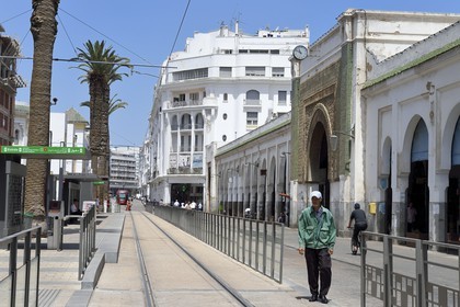 Maroc, Casablanca, boulevard Mohammed V, le Marché central construit en 1917 par l'architecte Pierre Bousquet