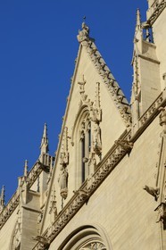 France, Rhône (69), Lyon, site historique classé Patrimoine Mondial de l'UNESCO, Vieux Lyon, la cathédrale (primatiale) Saint Jean, la façade occidentale