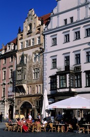 République Tchèque, Prague, Staré Mesto, place de la vieille ville, façades de style Renaissance et baroque