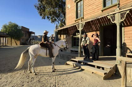 Spain, Andalusia, Almeria Province, Tabernas Desert, Fort Bravo Texas-Hollywood Amusement park where the 7 Mercenaries from John Sturges, Les Petroleuses from Christian-Jaque and A Fistful of Dollars from Sergio Leone were filmed