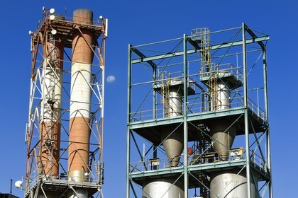 France, Ile de la Reunion, Saint-Louis, centrale thermique le Gol - Albioma qui produit de l'électricité avec les résidus de la canne à sucre pendant la campagne sucrière de l'usine sucrière du Gol