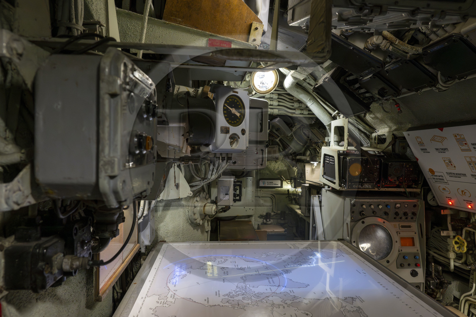France, Loire Atlantique, Saint Nazaire, the Espadon submarine (S637), the first submarine of the French Navy to dive under the ice floe in 1964, sheltered in the bunker of the Fortified Lock of the former German submarine base built during the last world war, the Central Operations