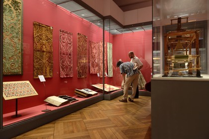 France, Rhone, Lyon, historical site listed as World Heritage by UNESCO, Textiles and Decorative Arts museum, hall of the Lyon silk under the Second Empire (Napoleon III)