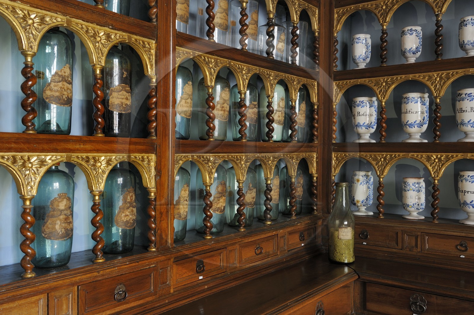 France, Saône et Loire (71), Tournus, l'Hôtel-Dieu, l'apothicairerie