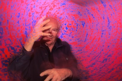 France, Maine-et-Loire (49), Cholet, l'artiste François Morellet dans son atelier