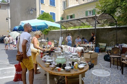France, Var, Provence Verte, flea market in the village of Correns