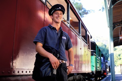 France, Gard, the small train of Anduze (steam train)