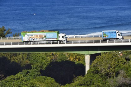 France, Reunion island (French overseas department), Petite-Ile, large trucks called cachalot that transport sugar cane to the Gol sugar factory