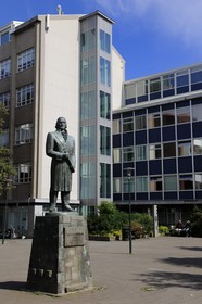Iceland, Reykjavik, statue of Skuli Magnusson considered the founding father of Reykjavik