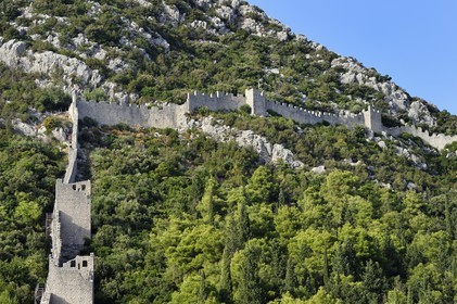 Croatia, Dalmatia, peninsula of Peljesac, the ramparts of the old town of Ston