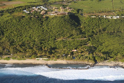 France, Reunion Island (French overseas department), southern coast, Grande Anse, Palm Hotel (aerial view)