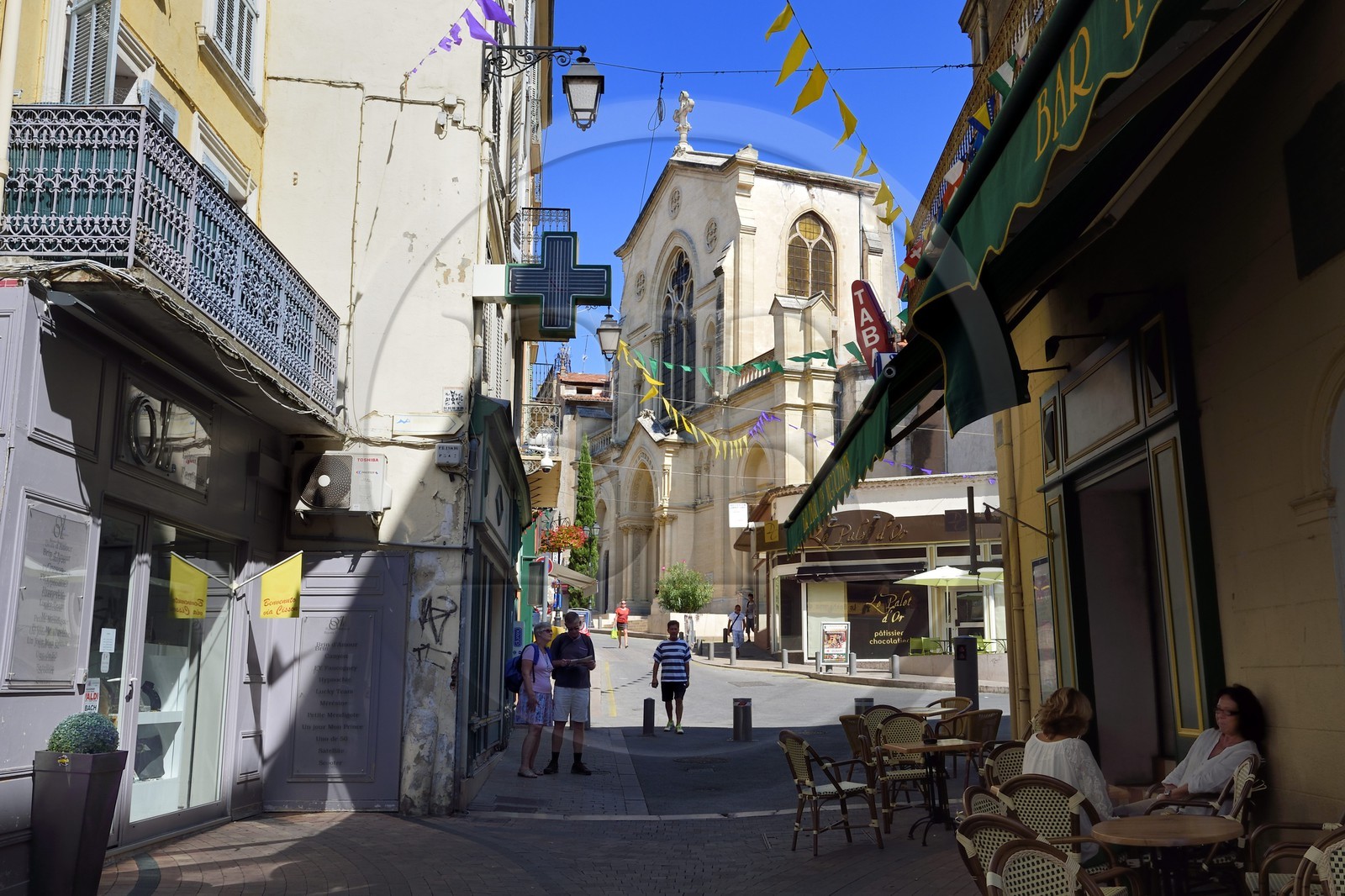 France, Var, Draguignan, St. Michael's Church in Old Town, rue Cisson