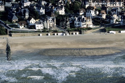 France, Calvados, Côte fleurie, towards Villers sur Mer (aerial view)