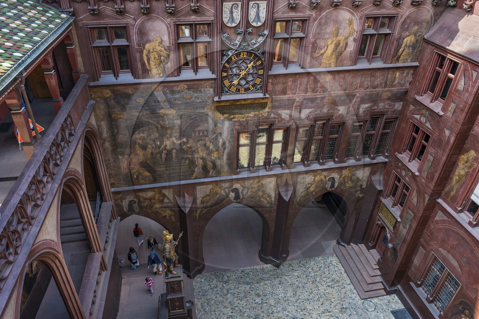 Suisse, Bâle, Marktplatz (place du marché), l'Hôtel de Ville (Rathaus)