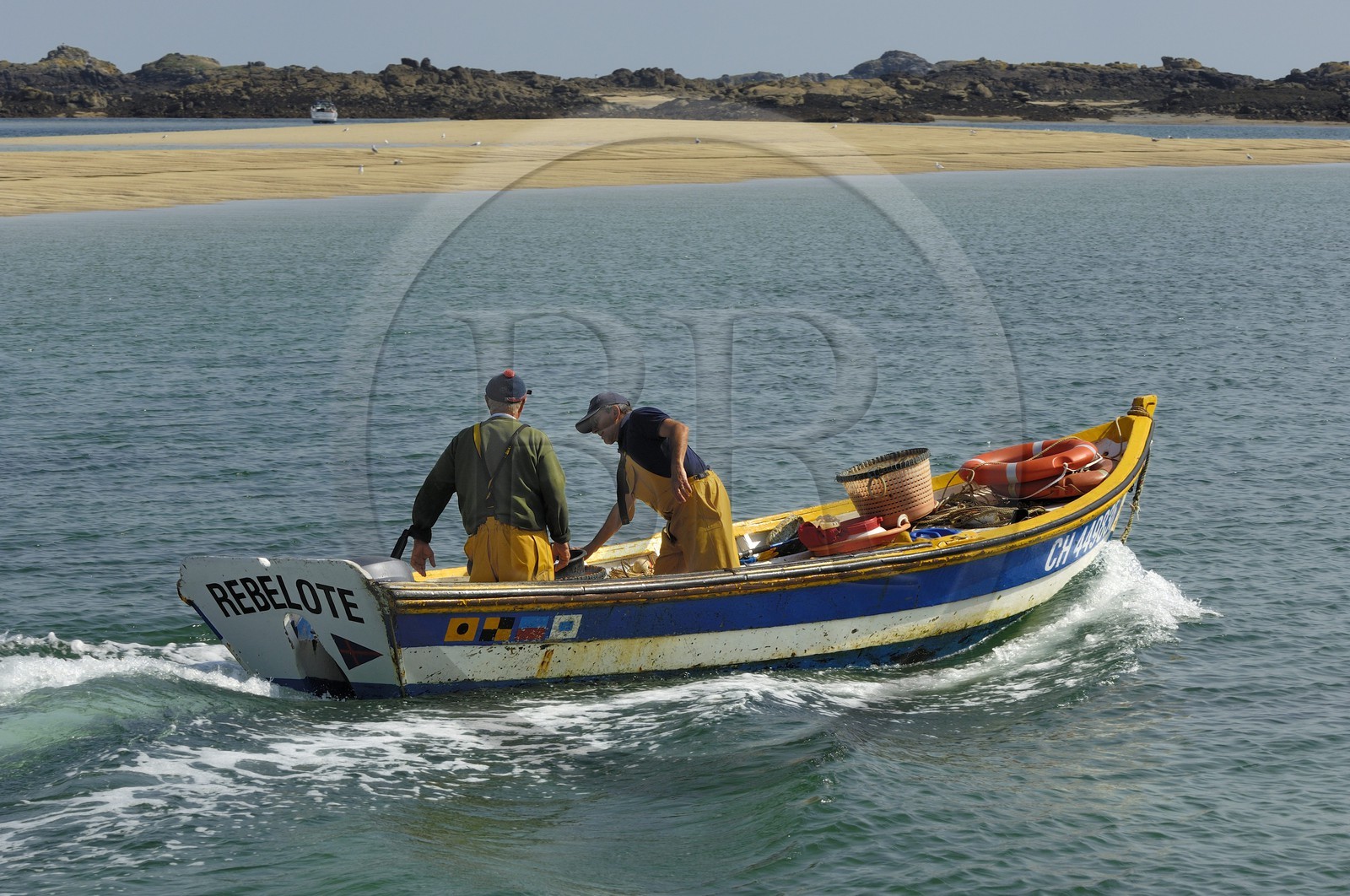 France, Manche (50), archipel des îles Chausey, pêcheurs