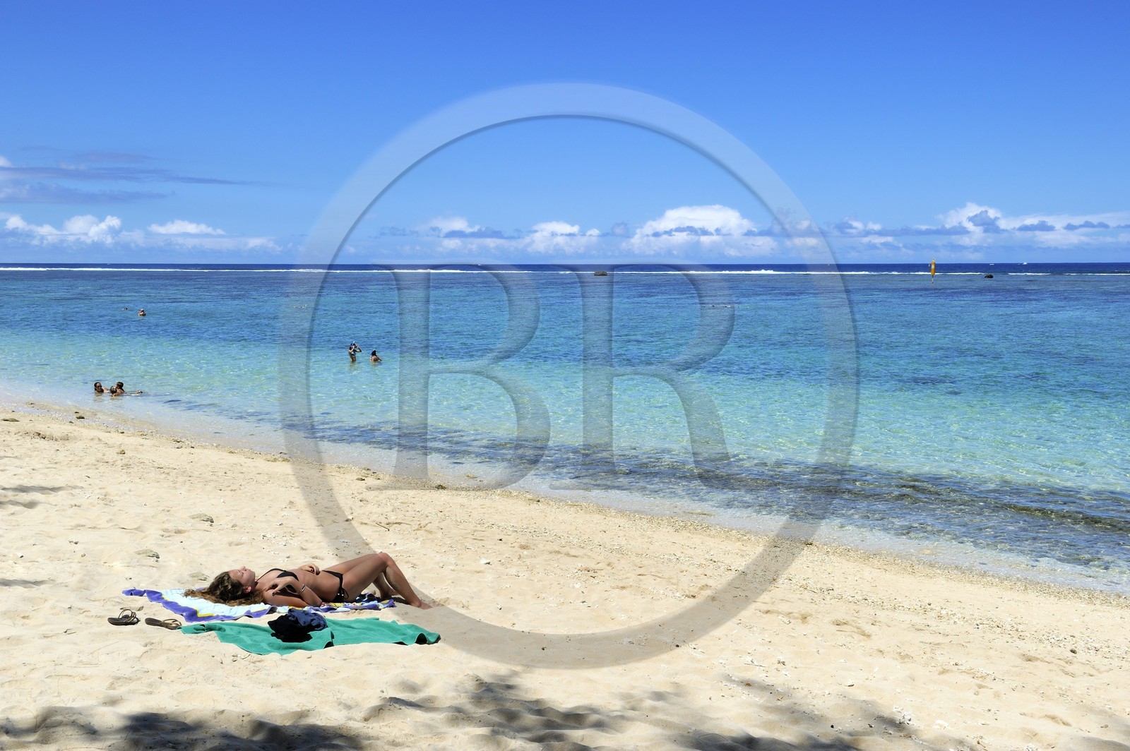 France, Reunion Island (French overseas department), West Coast, Saint Gilles les Bains lagoon beach at Ermitage les Bains