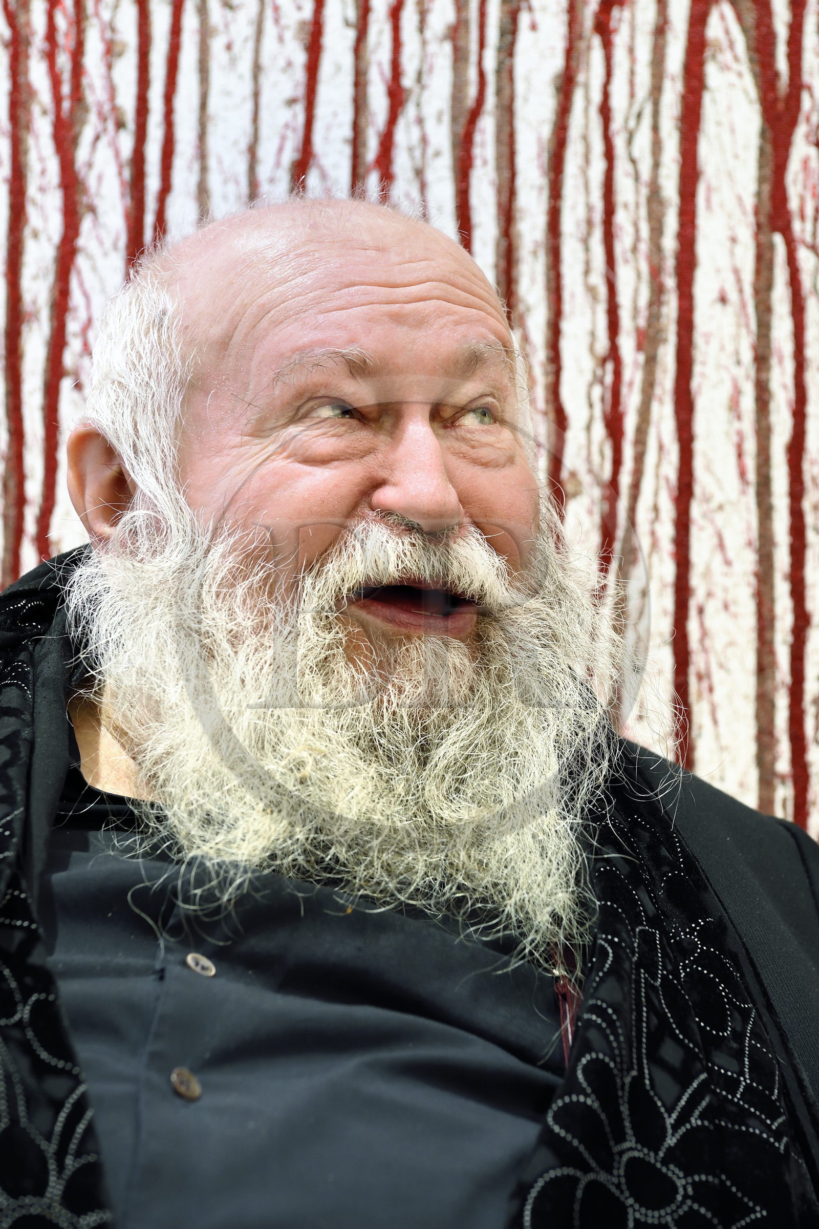 France, Paris (75), Galerie RX, Hermann Nitsch, artiste contemporain autrichien, cofondateur du mouvement Wiener Aktionismus (Actionnisme viennois)