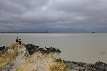 France, Manche (50), la Baie du Mont-Saint-Michel et le Mont depuis le Groin du Sud
