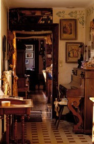 France, Calvados, Livaye, warm interior of the farm Inn Les Pommiers