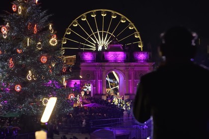 France, Meurthe-et-Moselle, Nancy, place Stanislas (former Place Royale) during the parade of Saint-Nicolas, listed as World Heritage by UNESCO