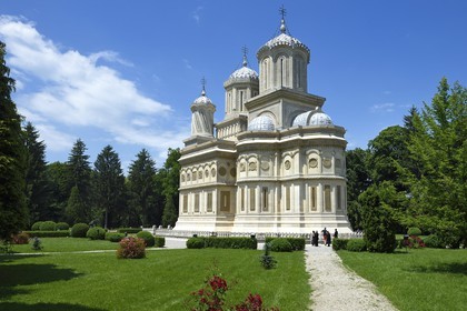 Romania, Wallachia, Muntenia, Arges County, the Curtea de Arges monastery from the early 16th century is now an Episcopal church which houses the necropolis of the early kings of Romania