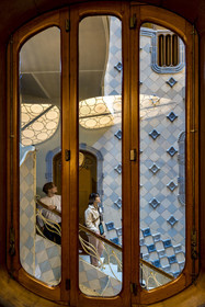 Espagne, Catalogne, Barcelone, quartier de l'Eixample, Passeig de Gracia, Casa Batllo de l'architecte du modernisme catalan Antoni Gaudi, site classé au Patrimoine Mondial de l'UNESCO