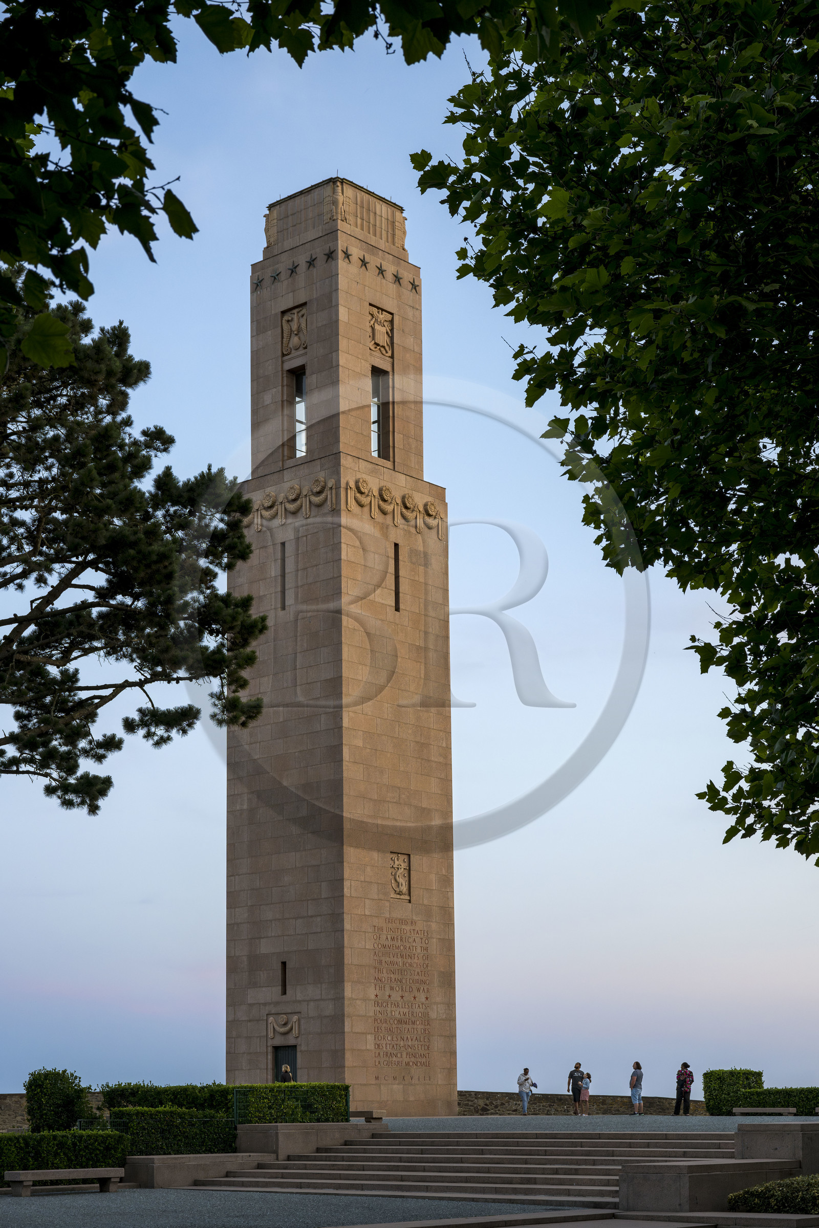 France, Finistère (29), Brest, la Tour Rose construite par l'American Battle Monuments commémorant l'accueil des Brestois aux soldats américains de la Première Guerre Mondiale