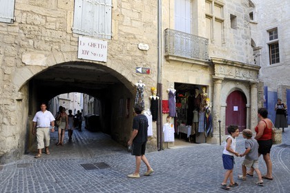 France, Herault, Pezenas, old city, gateway to the former Jewish ghetto in the Middle Ages rue des d'André