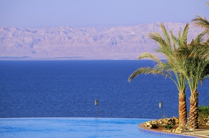 Jordan, Dead Sea, swimming pool of the Movenpick hotel