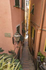 Italie, Ligurie, Cinque Terre, parc national des Cinque Terre classé Patrimoine Mondial de l'UNESCO, village de Vernazza,