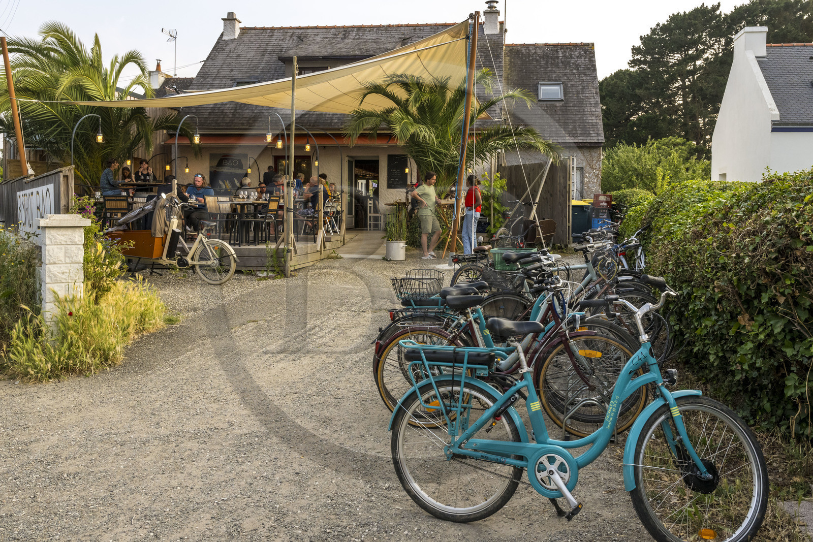 France, Morbihan (56), Ile de Groix, Le Bourg, le restaurant Bistrot Bao France, Morbihan (56), Ile de Groix, Le Bourg, le restaurant Bistrot Bao