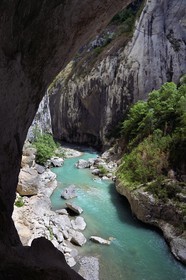 France, Alpes de Haute Provence, Parc Naturel Régional du Verdon, Rougon, Grand Canyon of Verdon in the corridor Samson, seen from the trail sentier Blanc-Martel on the GR4