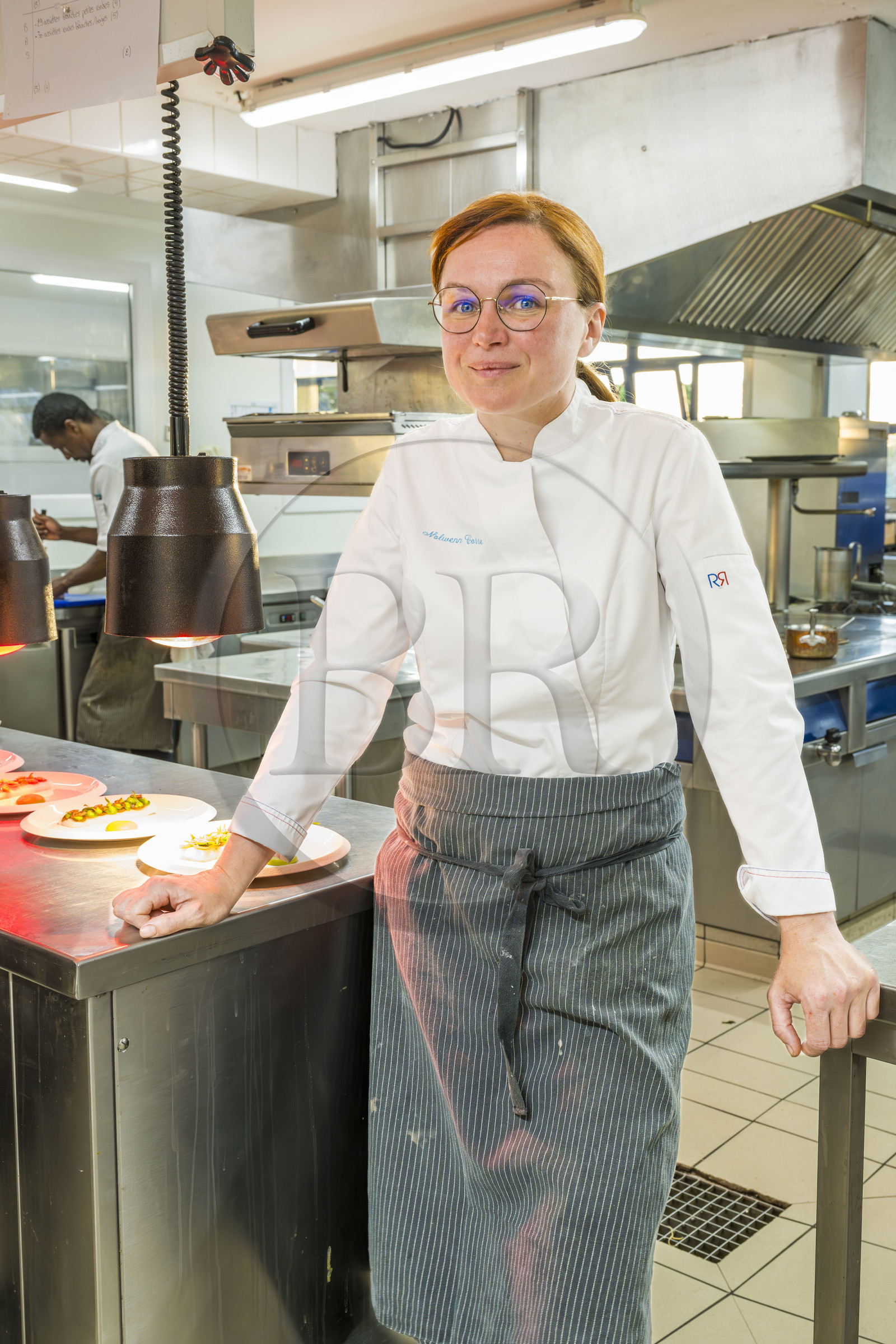 France, Finistère (29), Plougonvelin, restaurant Hostellerie de la Pointe Saint-Mathieu 1 étoile Michelin, la cheffe Nolwenn Corre France, Finistère (29), Plougonvelin, restaurant Hostellerie de la Pointe Saint-Mathieu 1 étoile Michelin, la cheffe Nolwenn Corre